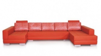 Червен диван с два ъгъла   